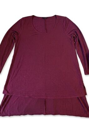 Lane Bryant Burgundy Long Sleeve Scoop Neck Tunic